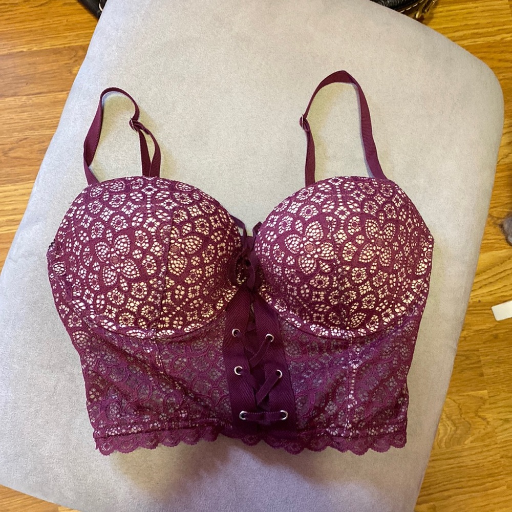Maroon lace top
